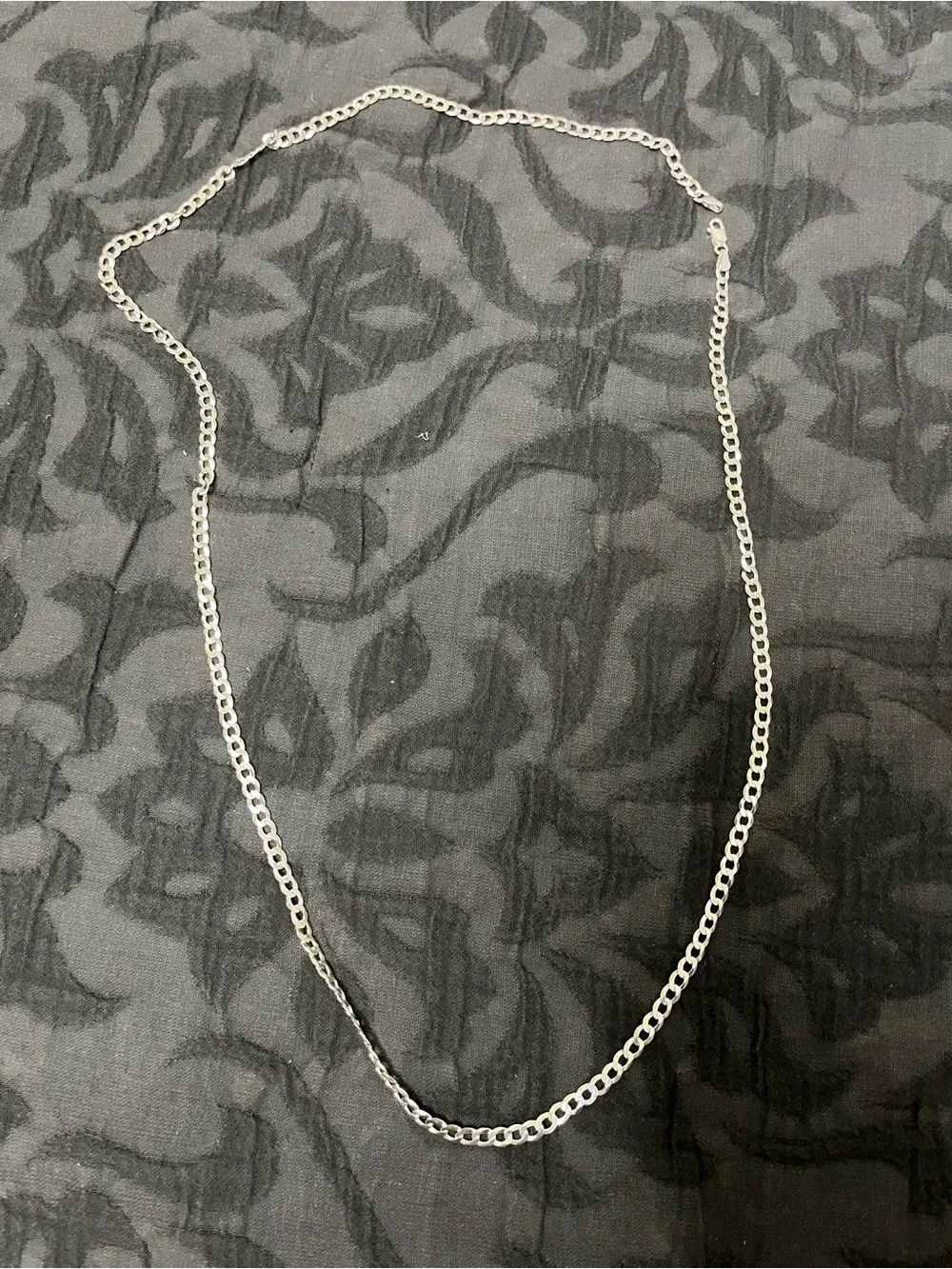 Shiny Silver Cuban Link Chain Necklace